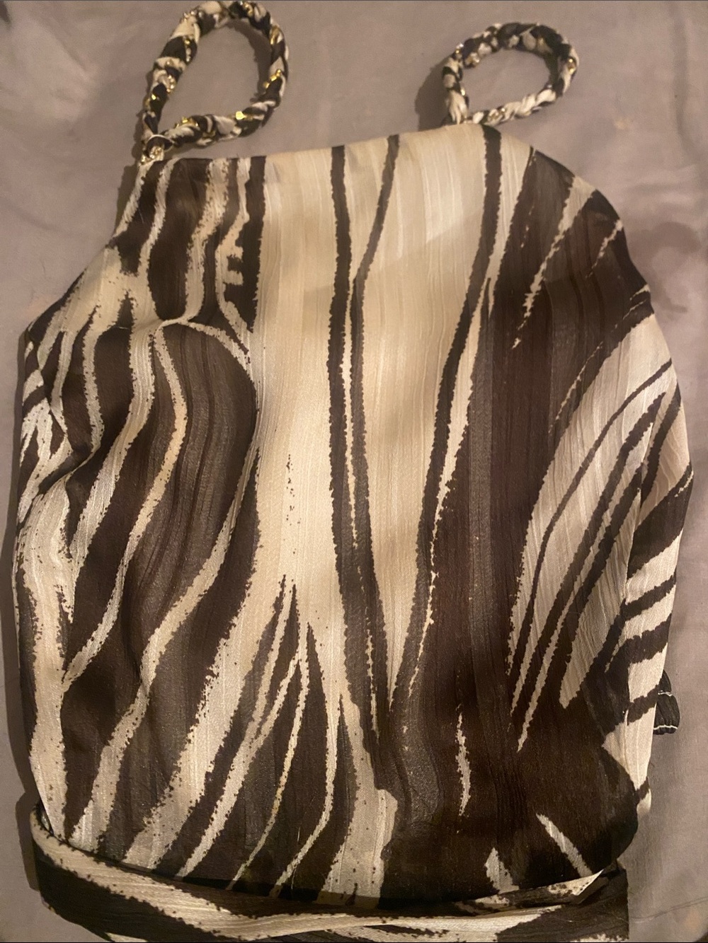 Autumn 🍂 Guess Zebra-Pattern Shoulder Bag in Black & Cream great Fall fashion